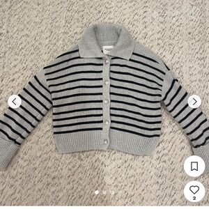 Abercrombie & Fitch Gray and Black Striped Cardigan